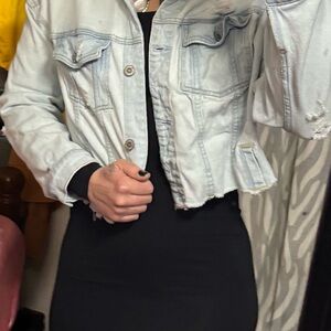 Hollister Light Wash Cropped Denim Jacket